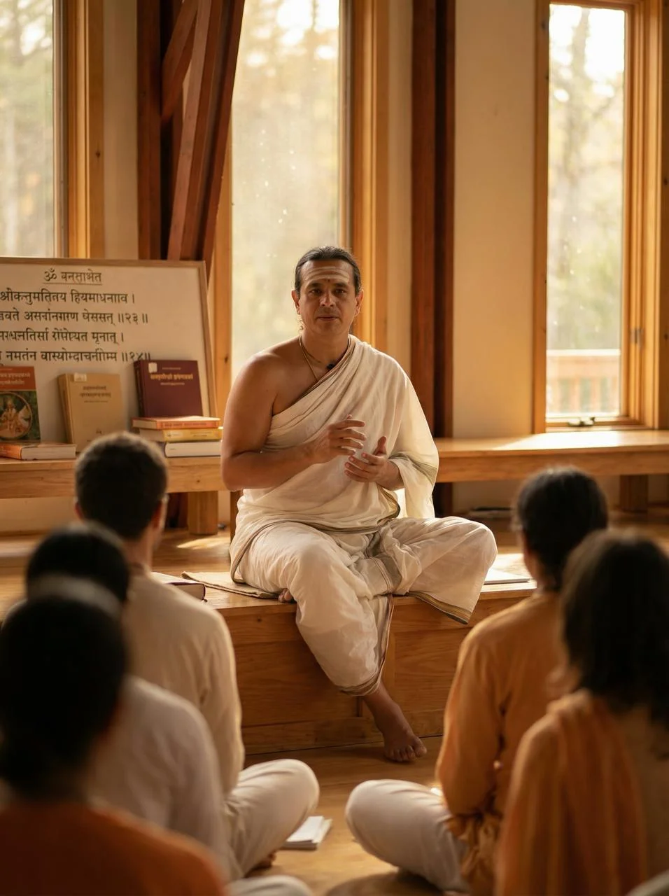 Jonas Masetti ensinando Vedanta ao vivo